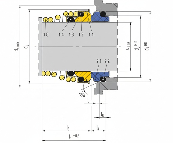 Mô tả cấu tạo phớt cơ khí Eagle Burgmann Mechanical Seals BT-FN